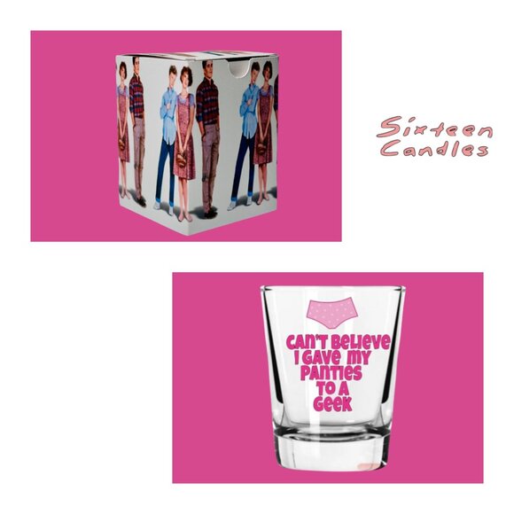80'S Movie SIXTEEN CANDLES Shot Glasses/Gift Boxes! - Picture 1 of 7